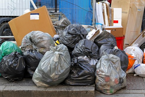 Front view of commercial waste containers at an Erith site